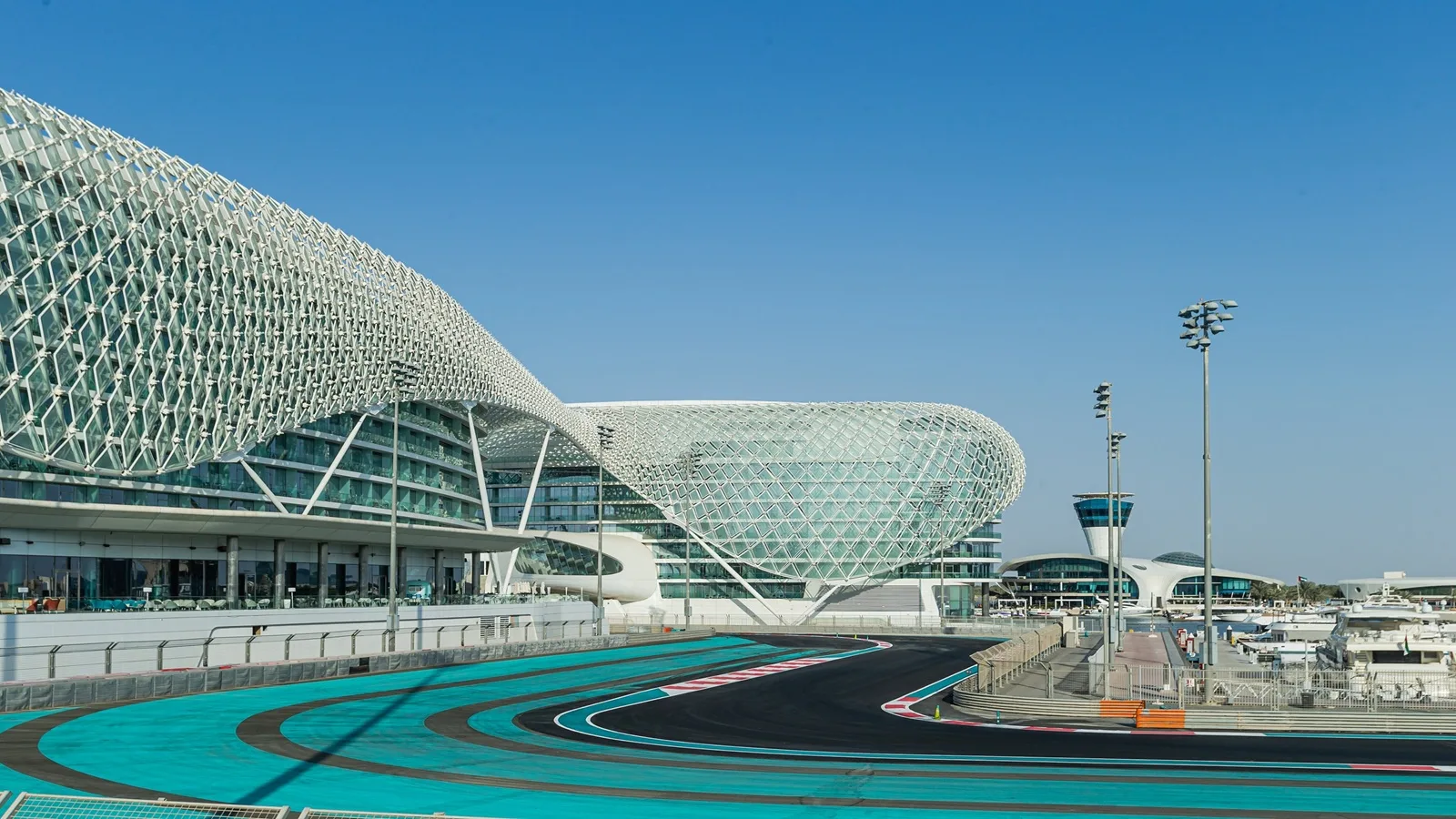 Formula 1 race track at Yas Marina Circuit on Yas Island in Abu Dhabi